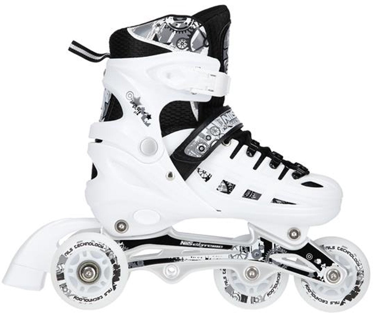 Nils extreme nh10905 - Pattini in linea LED 4 in 1 - acciai hockey intercambiabili - bianco