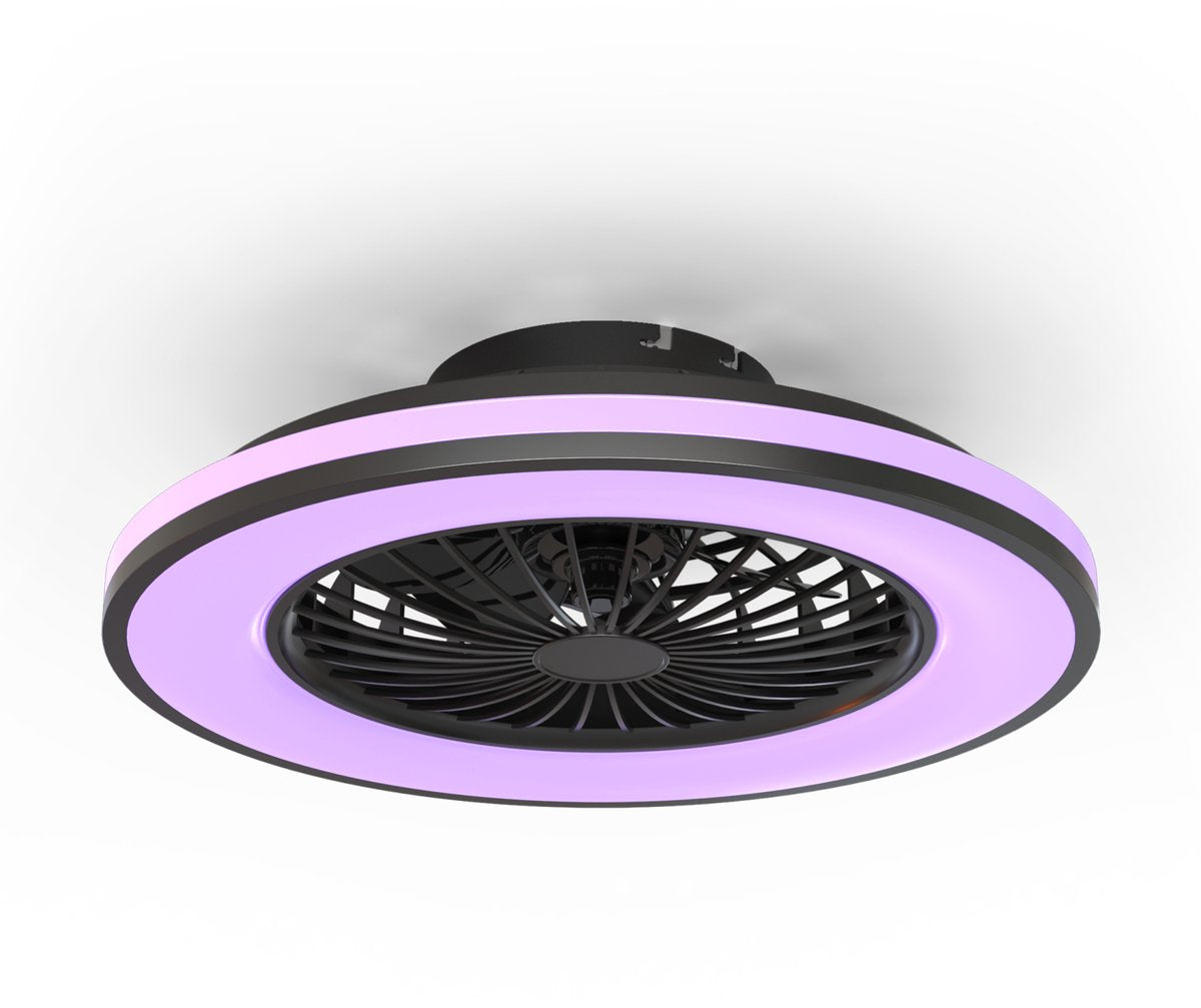 Ventilatore da soffitto Calex con illuminazione LED - telecomando con timer - luce RGB bianca da fredda a calda - ø 49cm