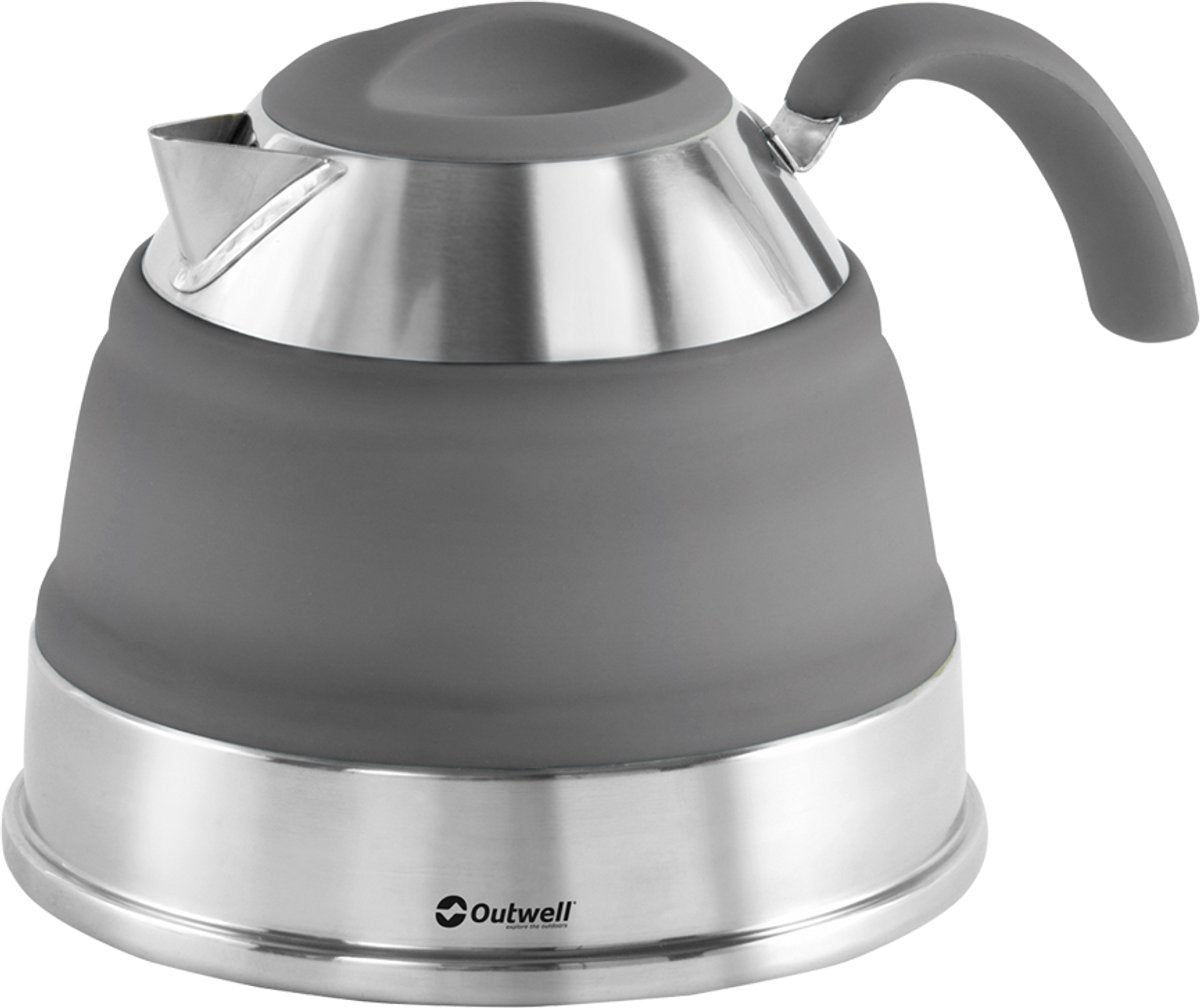 Outwell collaps kettle 1.5l campingketel opvouwbaar siliconen grijs