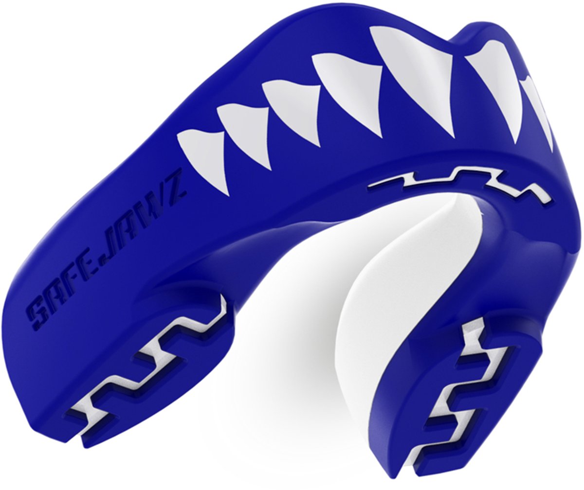 Safejawz protector bucal extro-series tiburón azul blanco junior