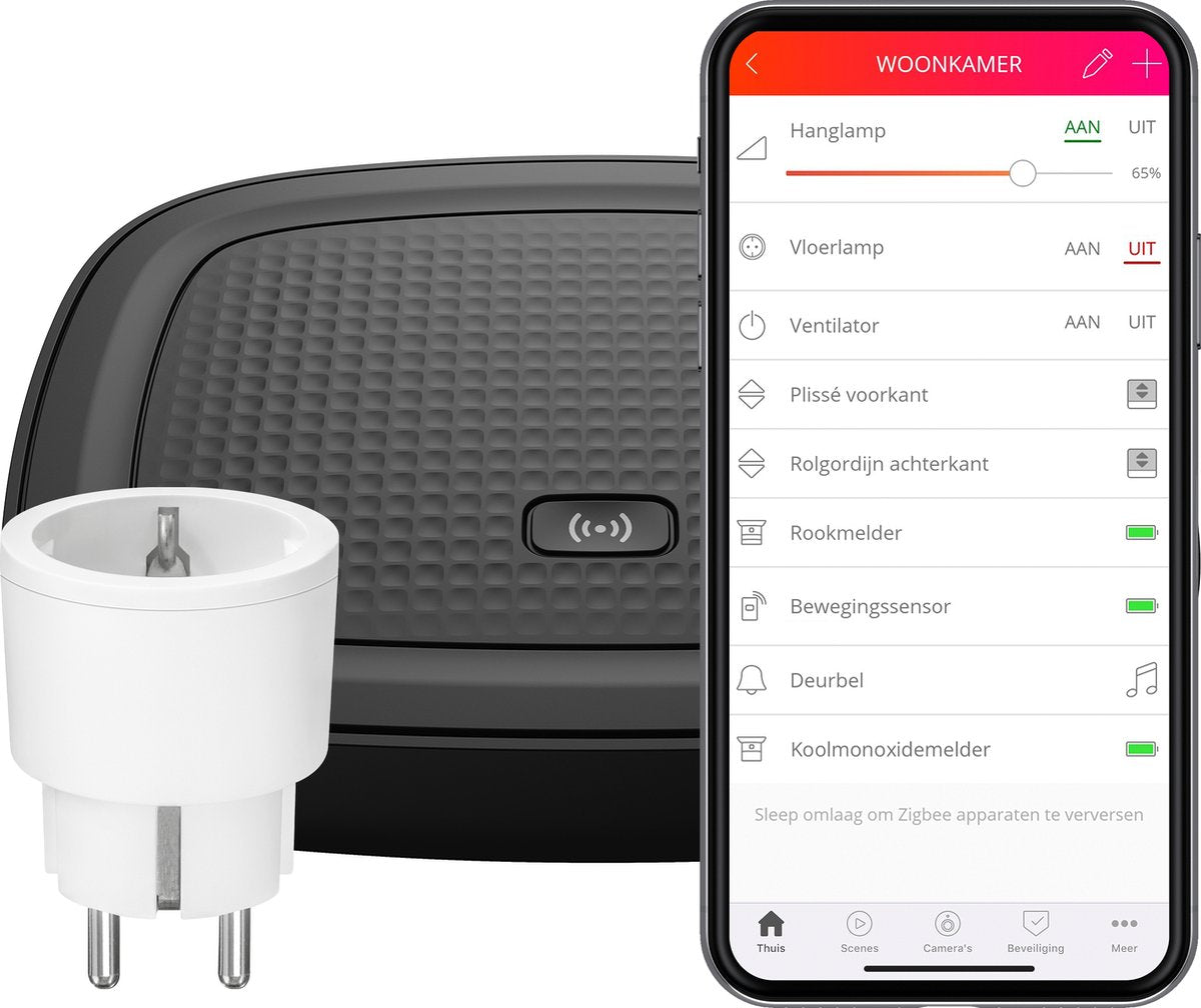 Smart Bridge Starter Set Click On Click Off con presa di commutazione - controllo centralizzato con app Android iOS - compatibile con Google Assistant, Amazon Alexa, Apple Home Kit - WiFi