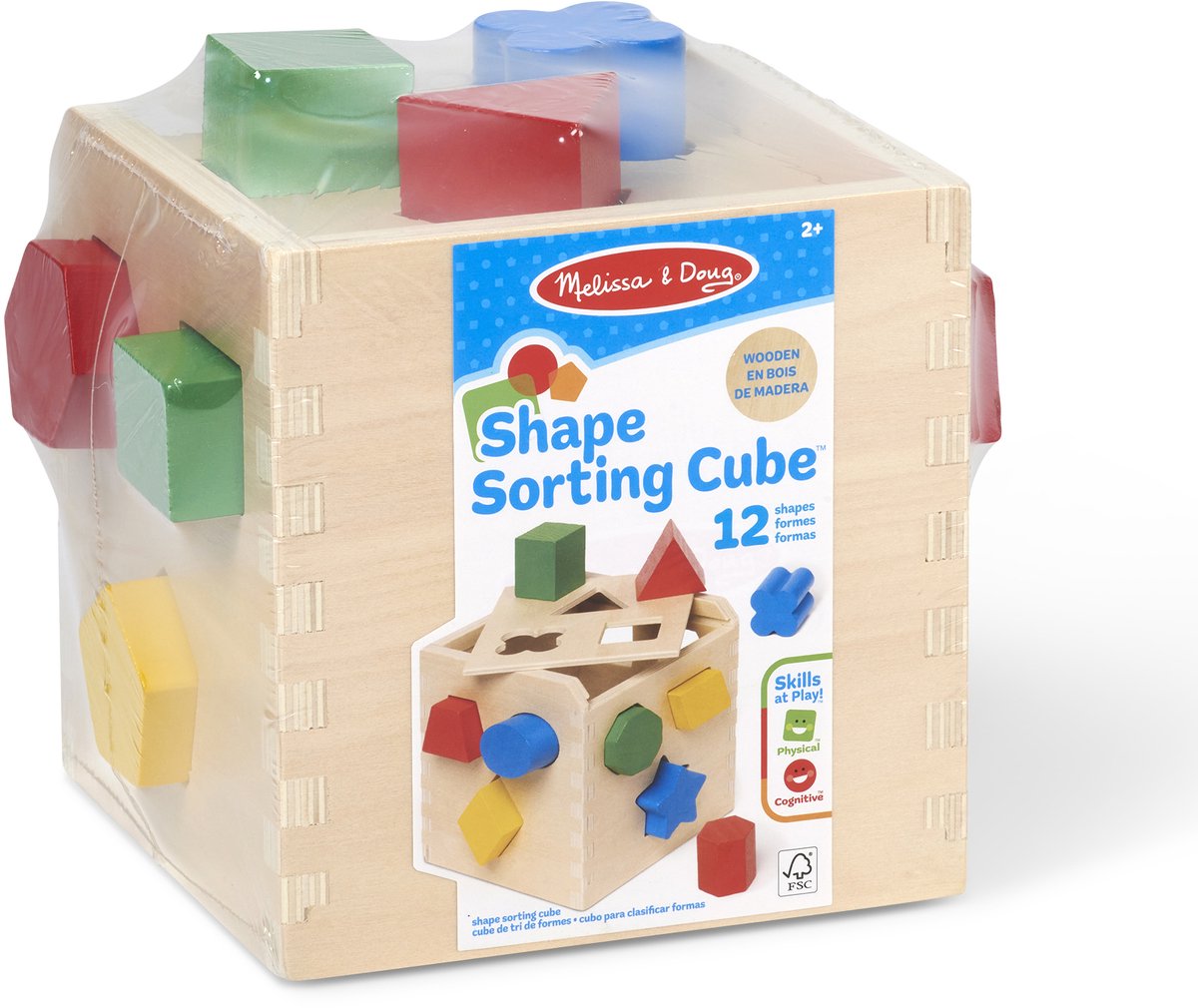 Melissa doug – clasificador de formas de madera – cubo