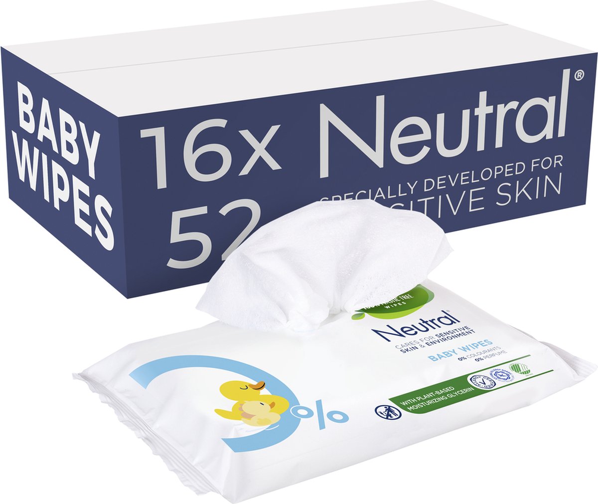 Neutre - salviette per neonati - senza profumo - 16 x 52 pezzi - confezione risparmio