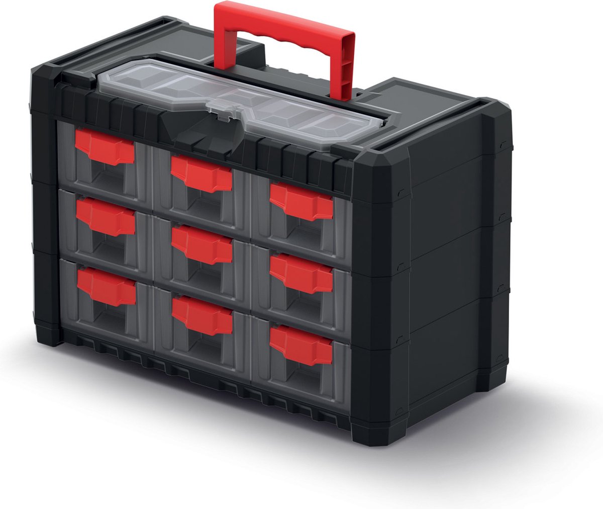 Kistenberg multicase cargo - organizer per attrezzi - nero rosso - 9 cassetti