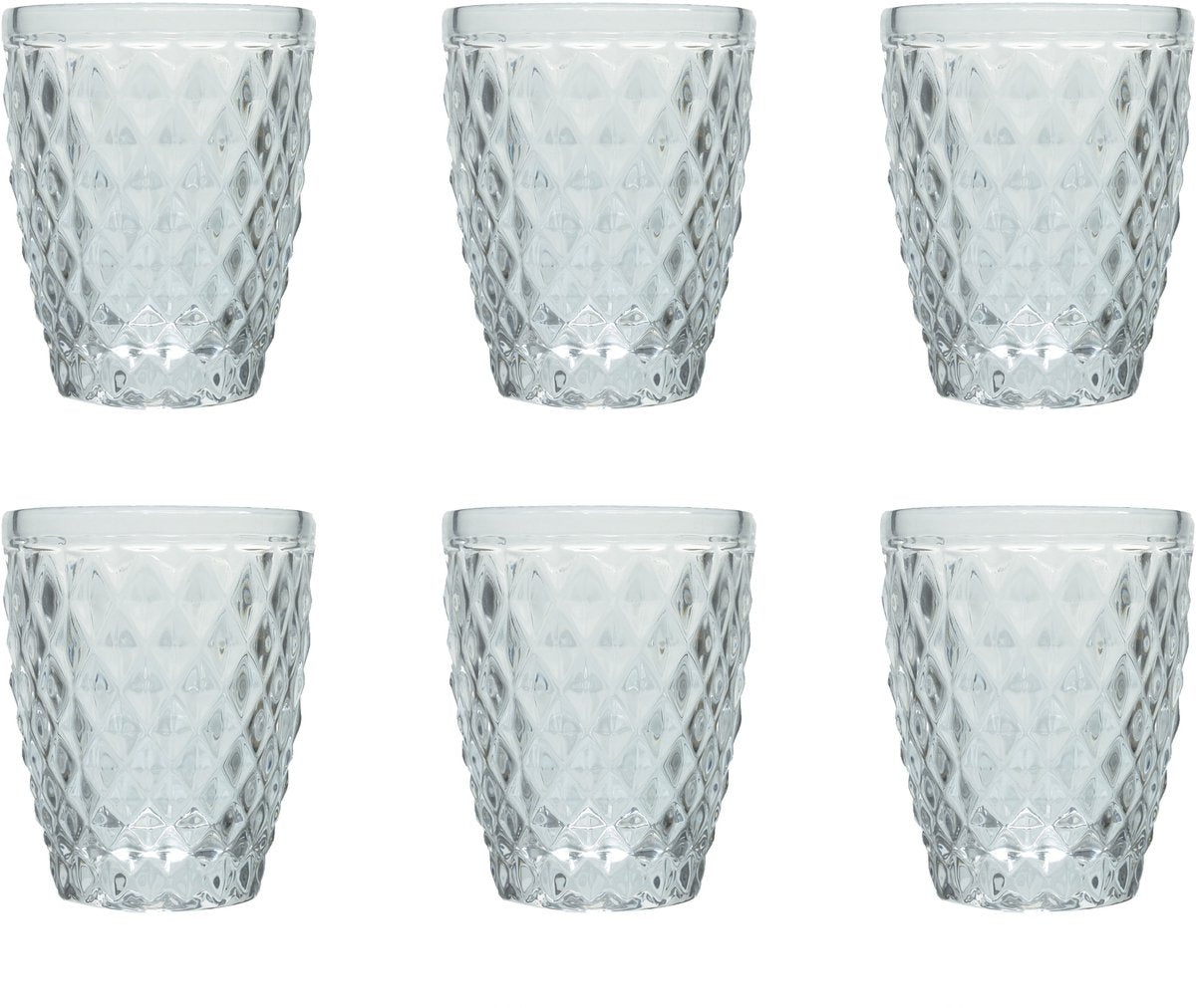 Medard de noblat - diamante - vetro 22 cl - trasparente - 6 pezzi
