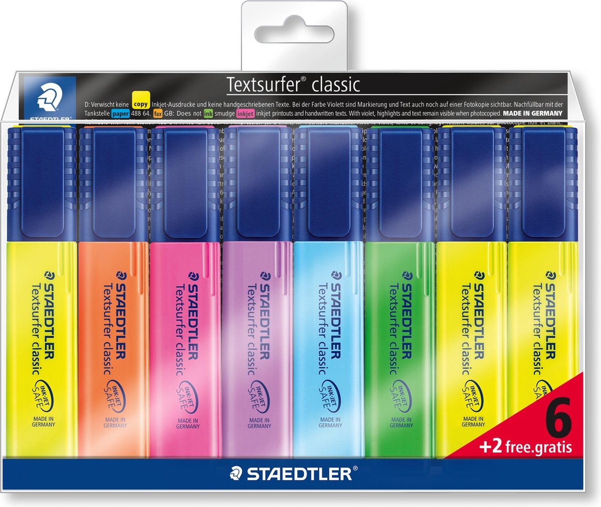 Pennarello per testo classico Staedtler textsurfer - set promozionale 6 + 2 gratis