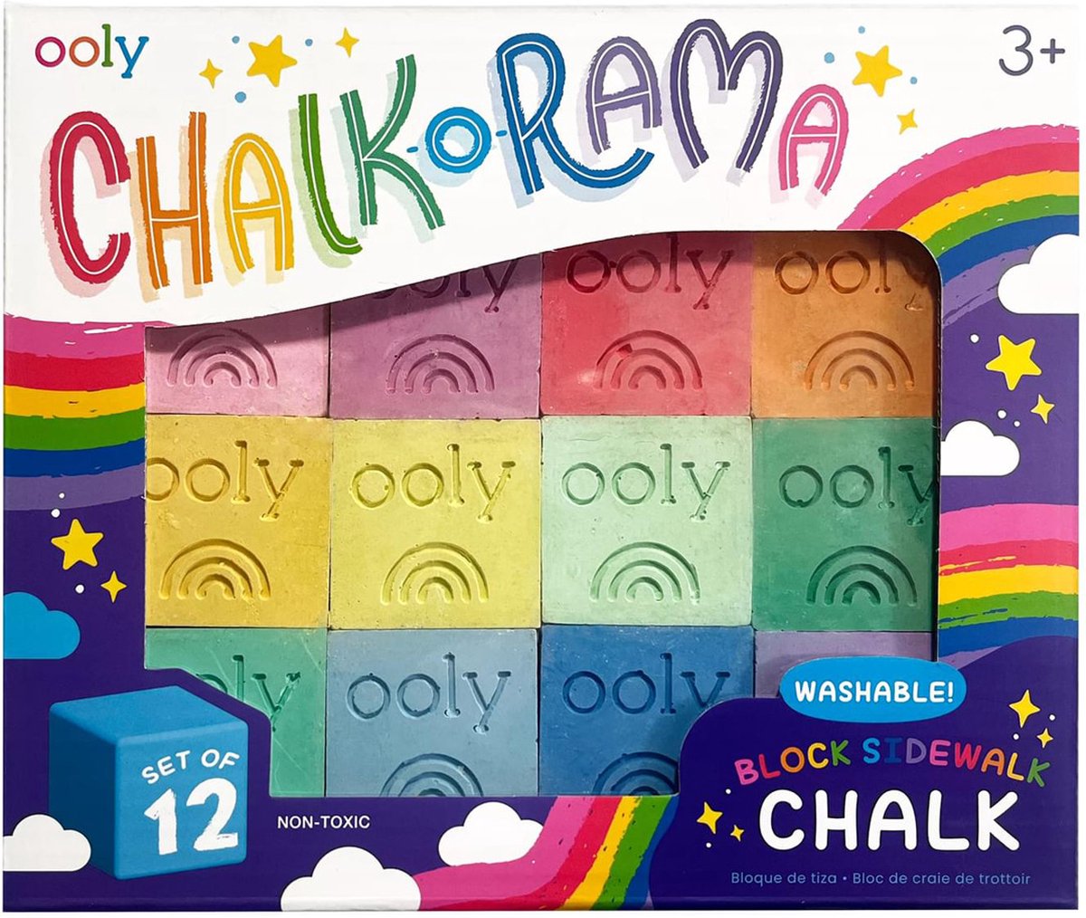Ooly - chalk-o-rama - 12 blokken stoepkrijt