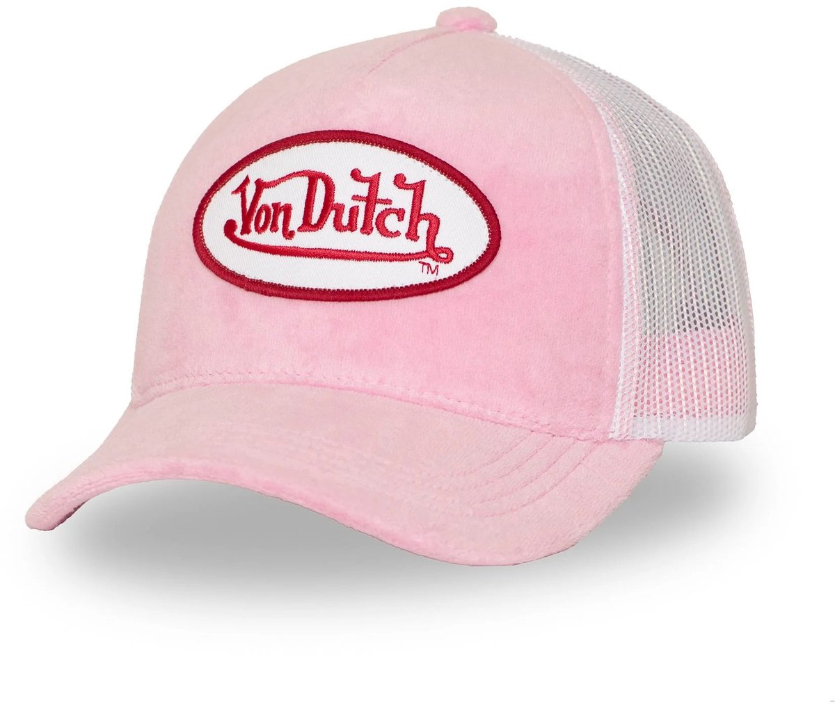 Von dutch - snapback trucker cap kylie | one size | verstelbaar | druksluiting - roze wit