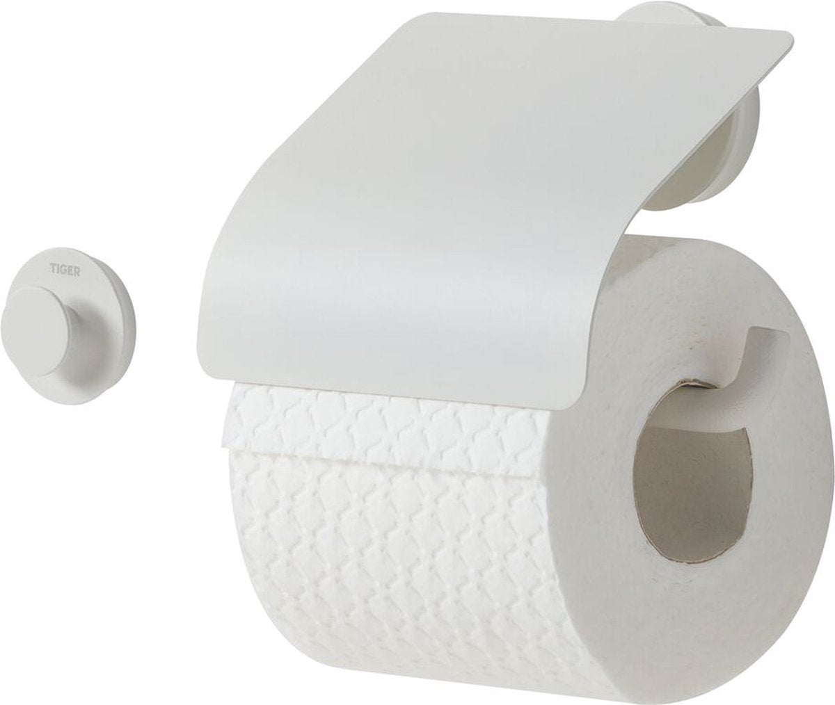 Tiger urban - portarotolo con patta (1x) - incluso piccolo gancio per asciugamano (1x) - bianco