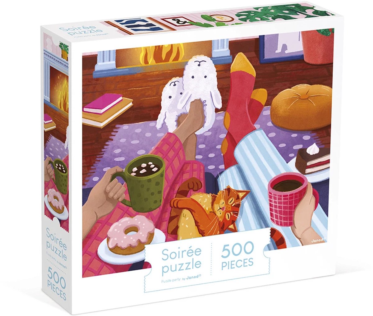 Janod - puzzle kidult - serata accanto al fuoco - 500 pezzi