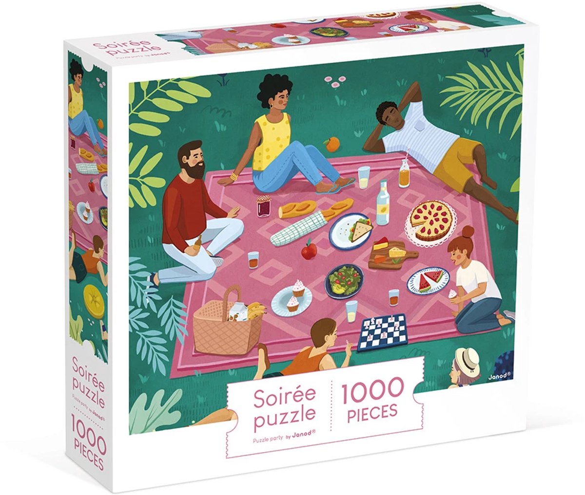 Janod - puzzle kidult - picnic con gli amici - 1000 pezzi