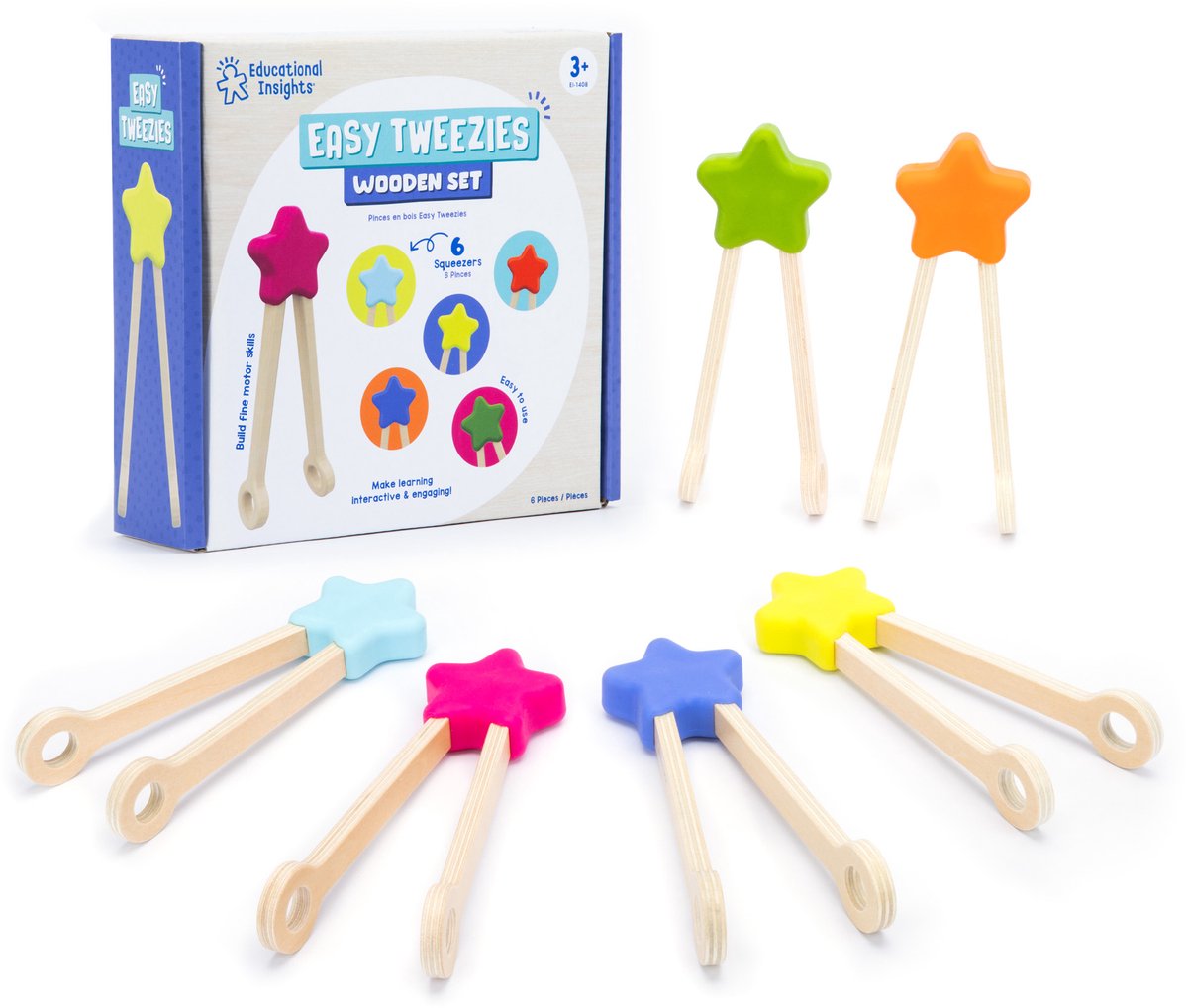 Set di risorse didattiche per piccoli gruppi di pinzette facili - 3+