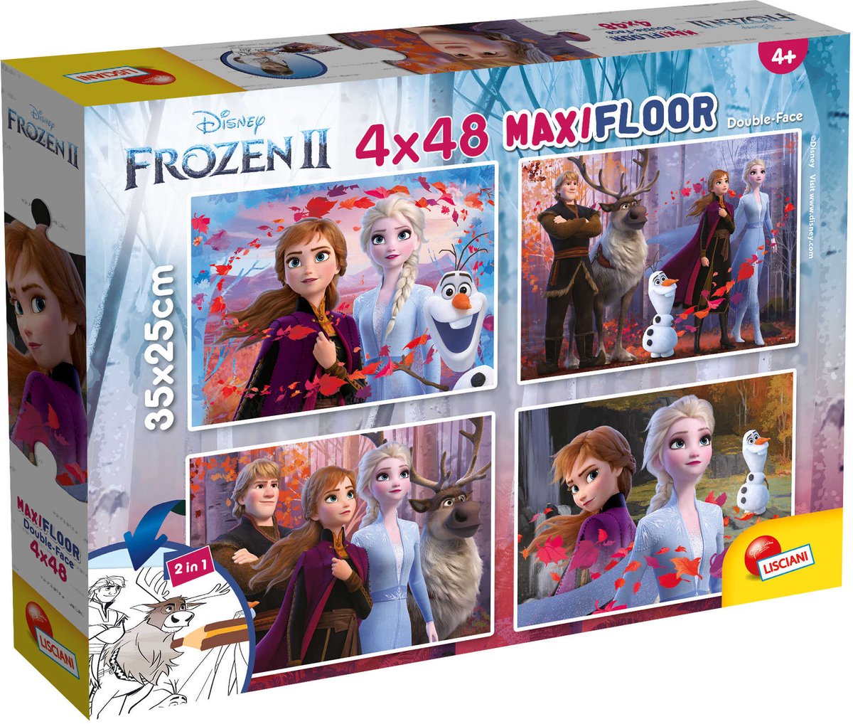 Lisciani disney puzzle maxifloor 4 x 48 frozen 2