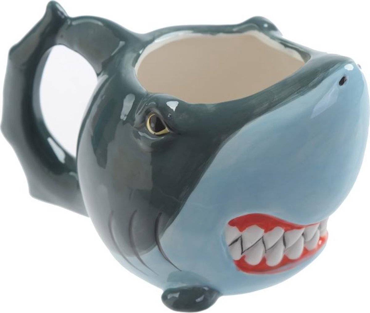 Tazza in ceramica a forma di squalo