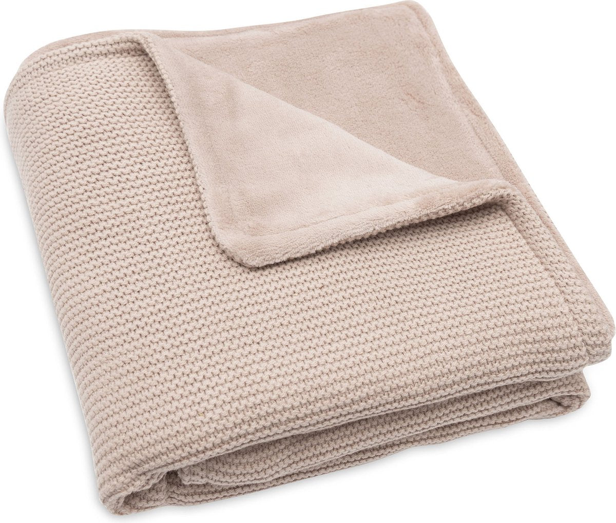Jollein - deken wieg 75x100cm - wiegdeken, wiegdekentje, dekentje baby - basic knit - basic knit - wild rose fleece