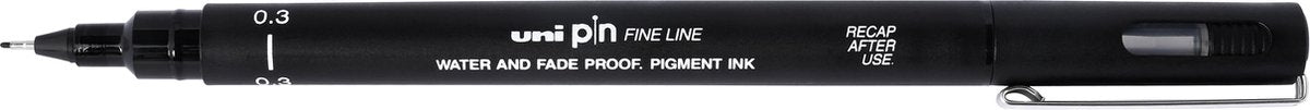 Fodera fine Uni-ball uni pin - penna nera per schizzi da 0,3 mm