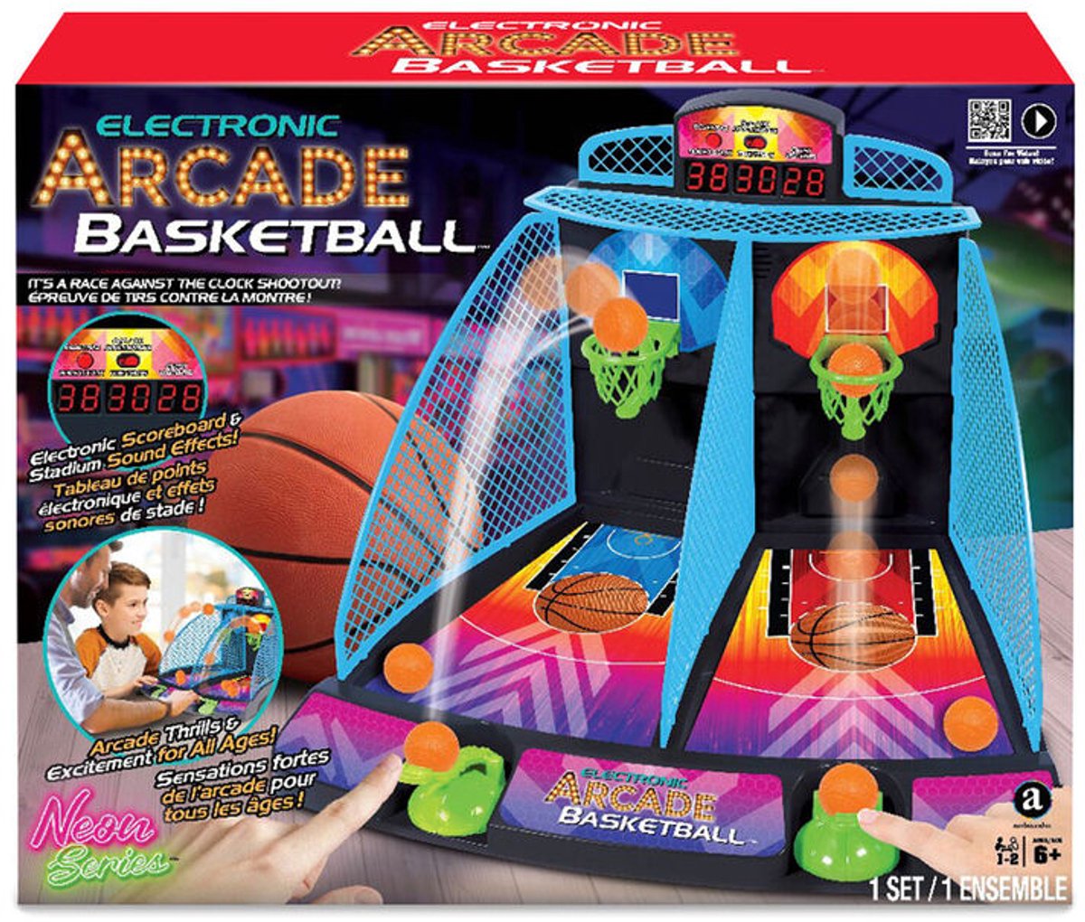 #vincente gioco arcade elettronico di basket - neon - 2 giocatori