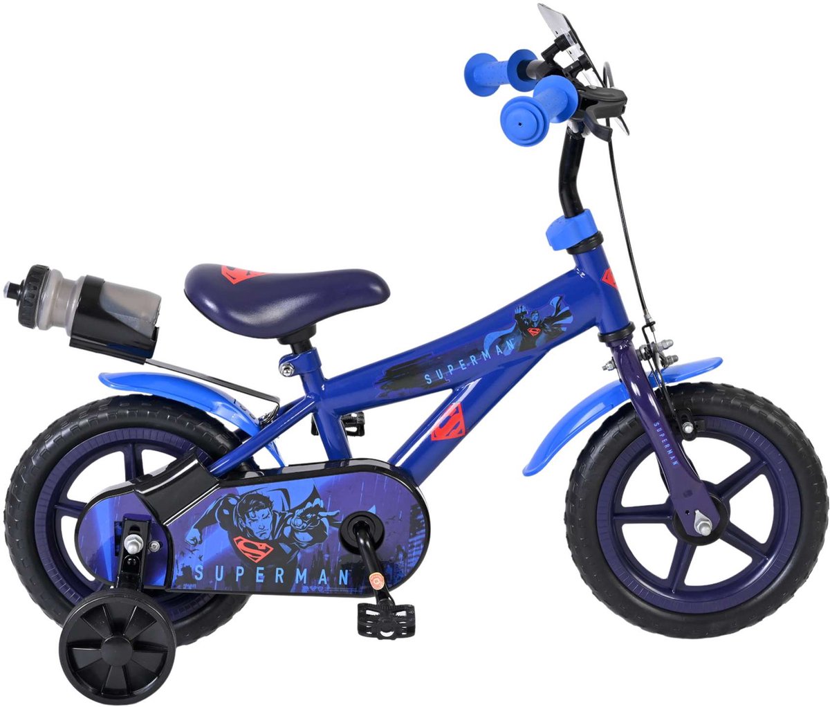 Bicicletta per bambini Volare Superman - ragazzi - ruote magnetiche - 12 pollici - blu