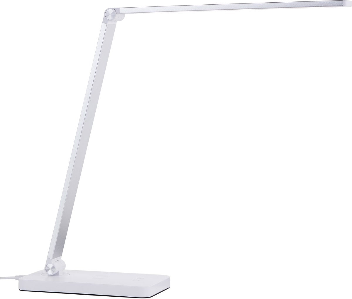 Brilliant florence - bureaulamp - led 5w - 2700k-6500k - cct - 3-steps dimbaar - draadloze oplaadfunctie - usb - wit