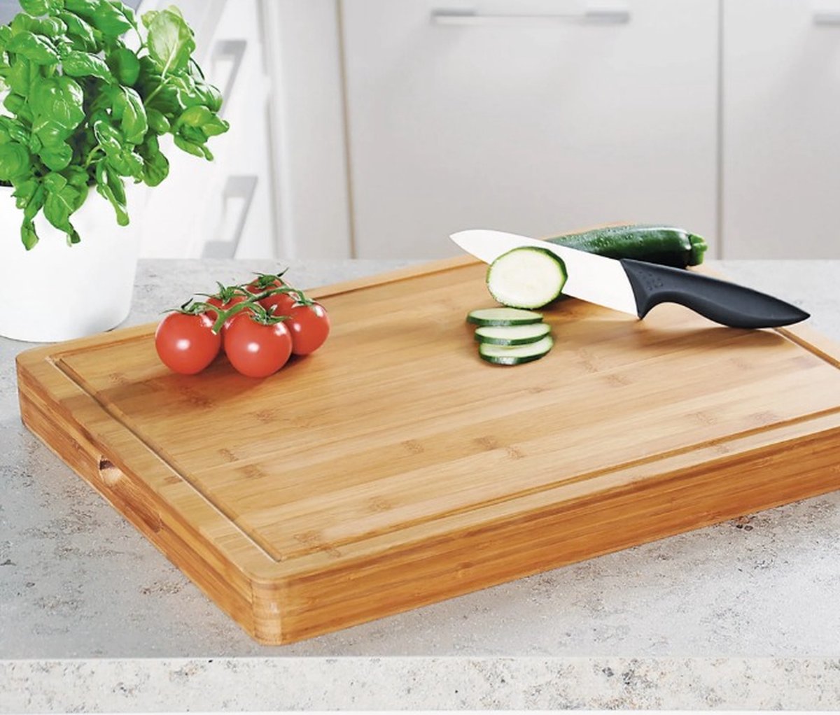 Kesper zeer luxe proffesionele snijplank, bamboe 50 x 40 x 5 cm!!!, handvat uitsparing