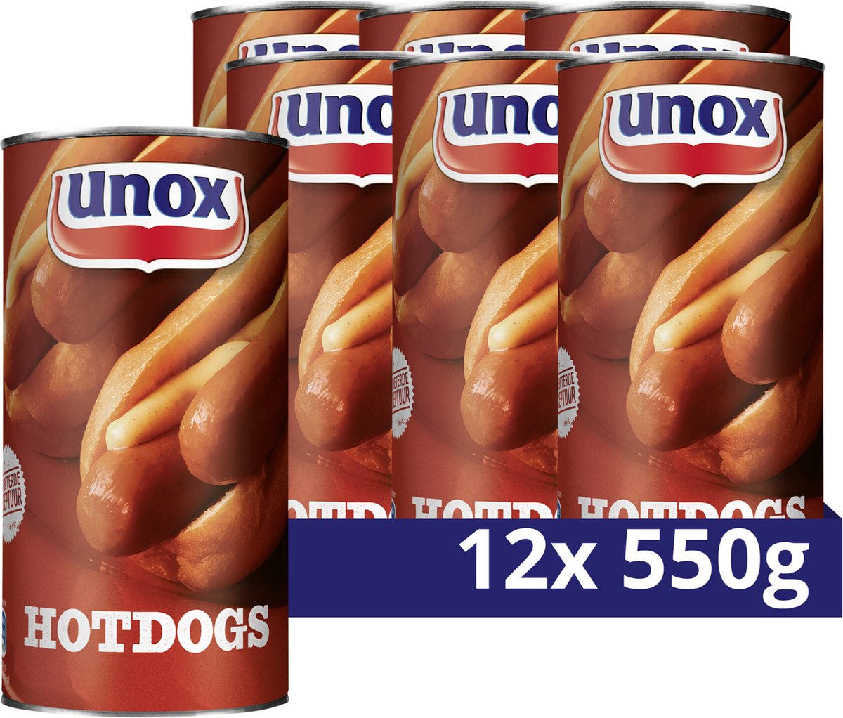 Salsicce Unox - hot dog - secondo ricetta americana, con il condimento unico - 12 x 550 g