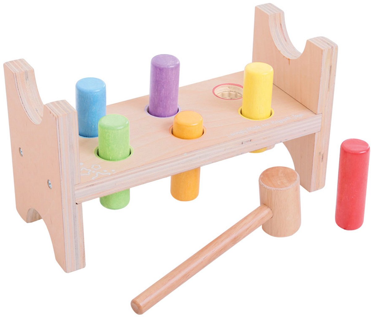 Panca con martello giocattolo per bambini Bigjigs - giocattoli verdi