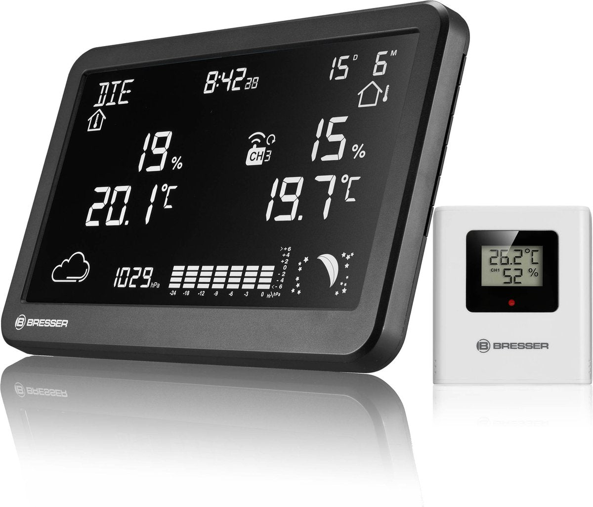Stazione meteorologica Bresser - meteotemp tbh - termo - igrometro - wireless - nera
