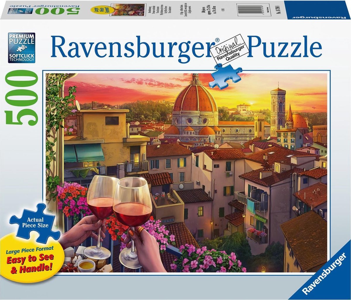 Puzzle Ravensburger Bere vino sulla terrazza - Puzzle - 500 pezzi