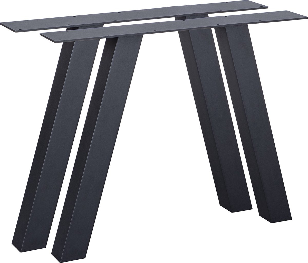 Tavolo da giardino in legno con gambe ad A - metallo - nero - set di 2