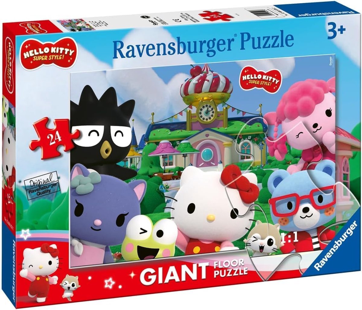 Ravensburger Hello Kitty Super Style – Puzzle da pavimento grande da 24 pezzi (70×50 cm)