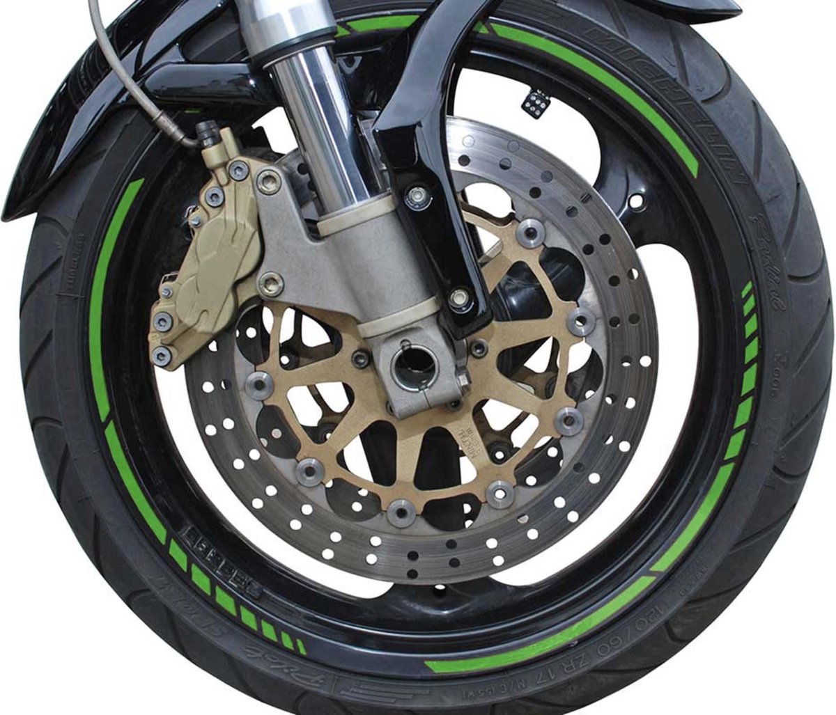Pin Striping Foliatec 'racing' per cerchi verde neon - larghezza = 7mm: 14x 41cm