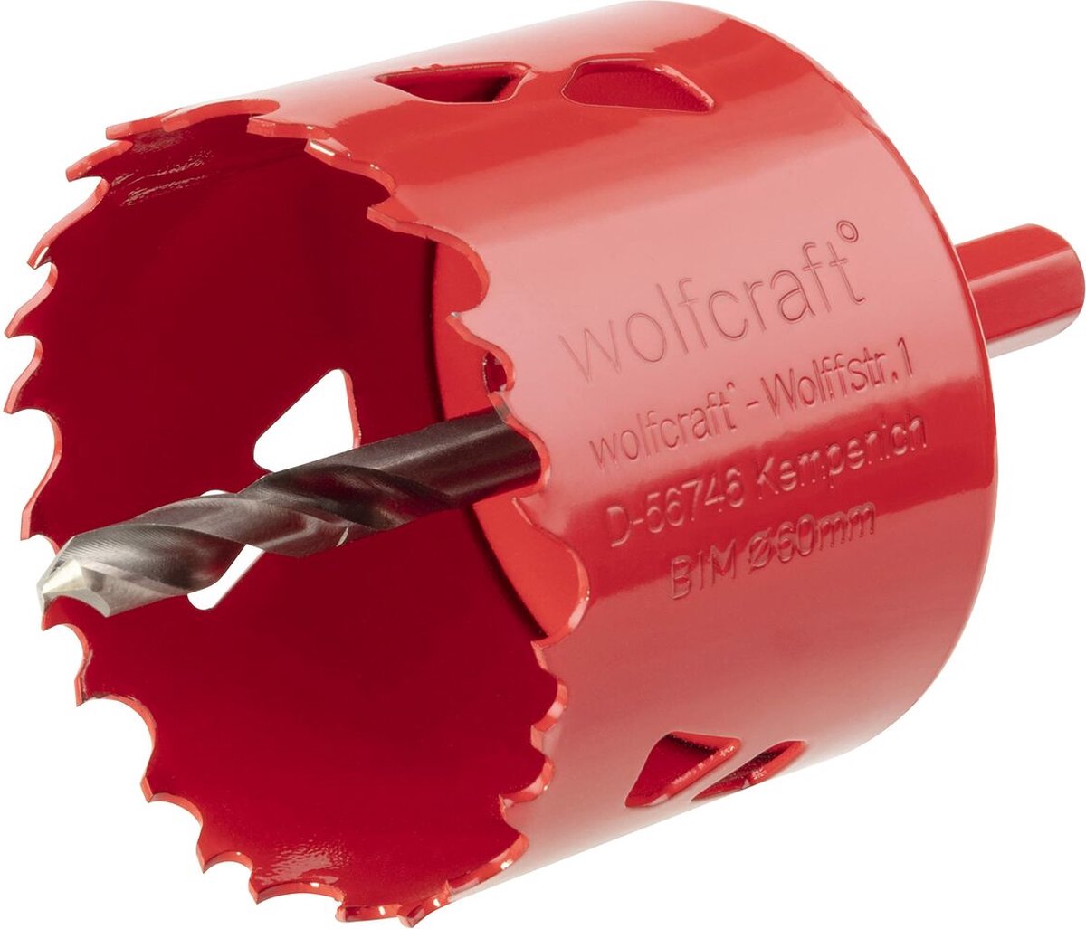 Wolfcraft - sierra de corona de 60 mm - broca bim de 60 mm - sierra de corona - 5484000