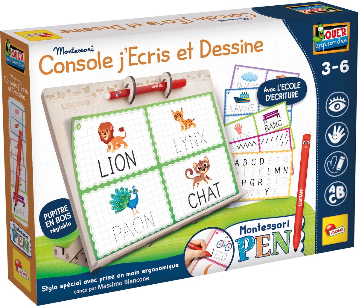 Lisciani montessori pen consolle scrivo e disegno ed. francese