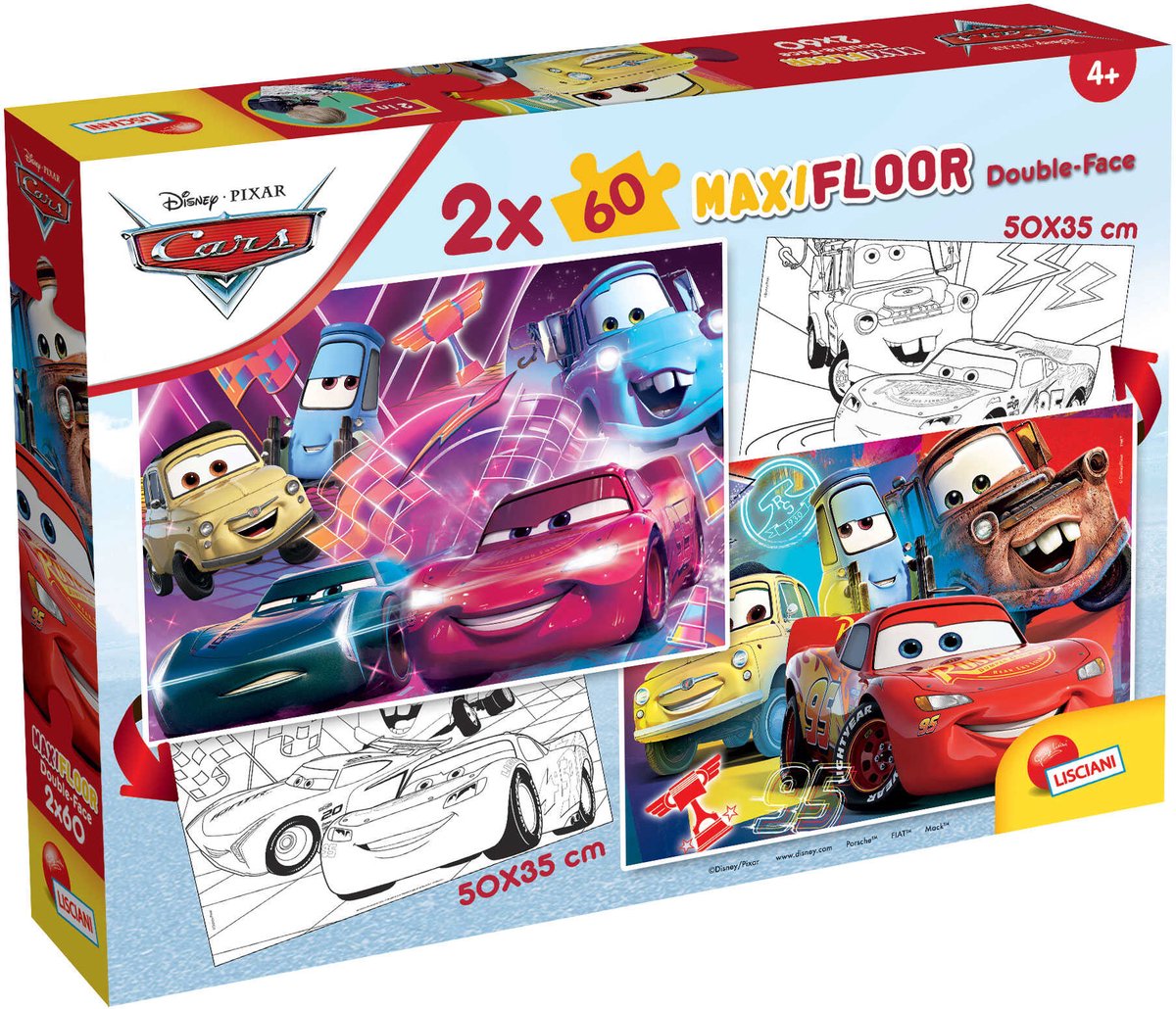Lisciani disney puzzle df maxifloor 2 x 60 cars