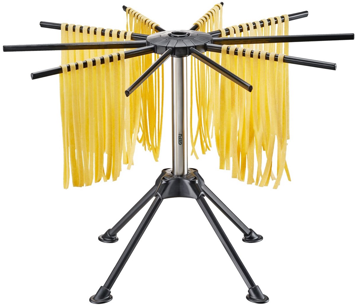 Essiccatoio per pasta Gefu diverso piccolo 25 cm – pieghevole – con 10 bracci e bastone per il trasporto