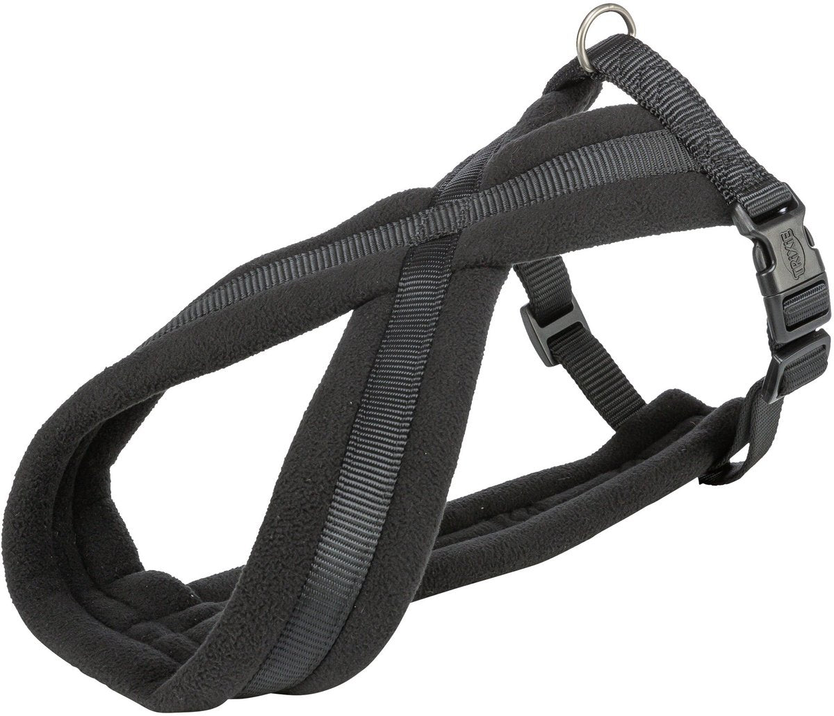 Trixie arnés para perros - cómodamente ajustable negro 40-70x2cm - relleno de lana, cincha