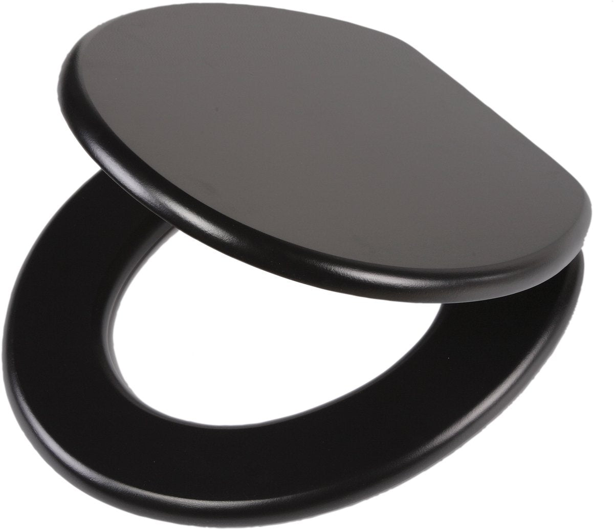 Similpelle tigre - sedile WC - sedile WC con coperchio - MDF - nero