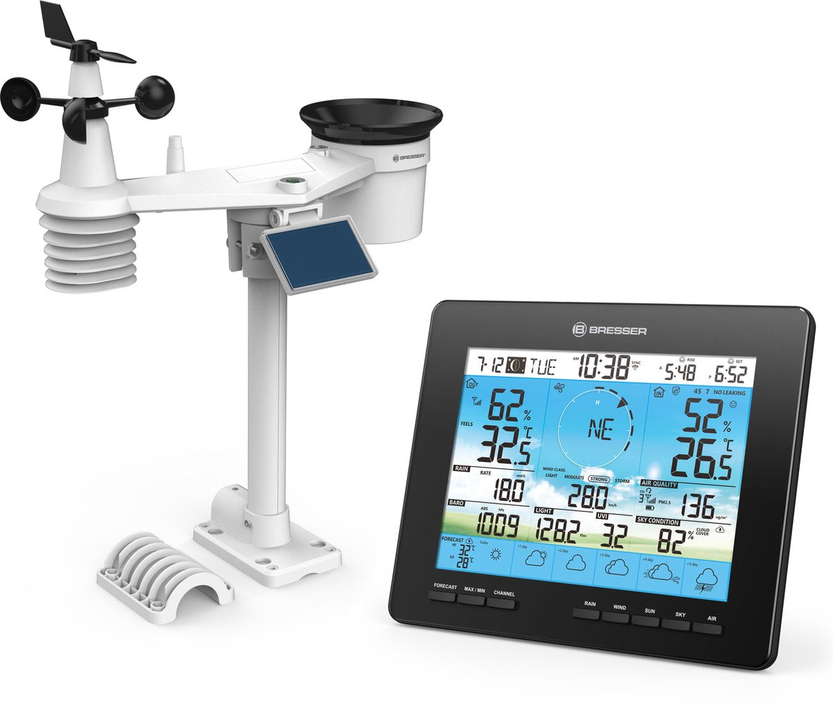 Bresser weerstation - 4cast pro- wifi - 6-daagse weersvoorspelling - 7-in-1 buitensensor
