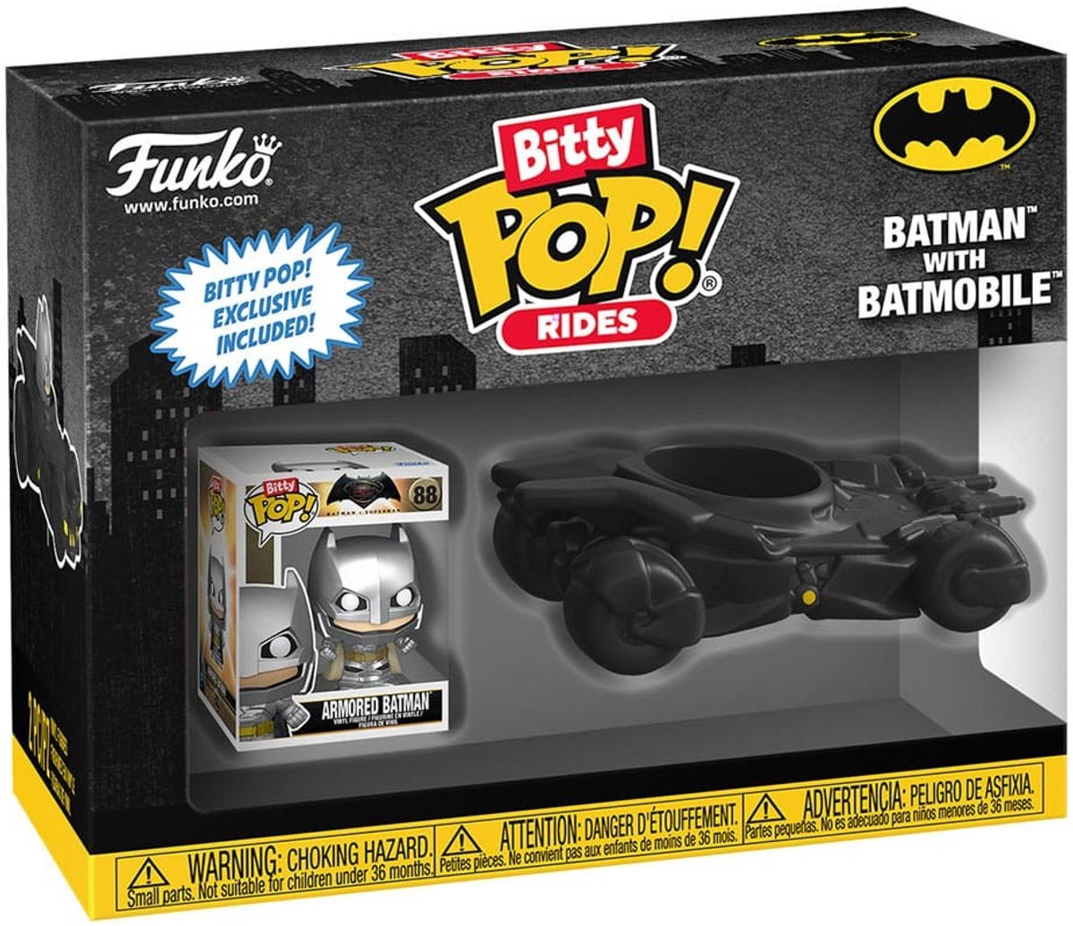 Funko batman batman with batmobile - (bitty pop! ride) vinylfiguur unisex pop! - neutraal - standard