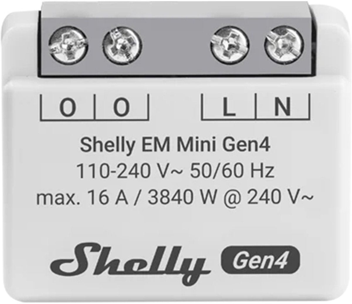 Shelly em mini gen4 - contatore di energia compatto 16a - wi-fi, bluetooth e zigbee