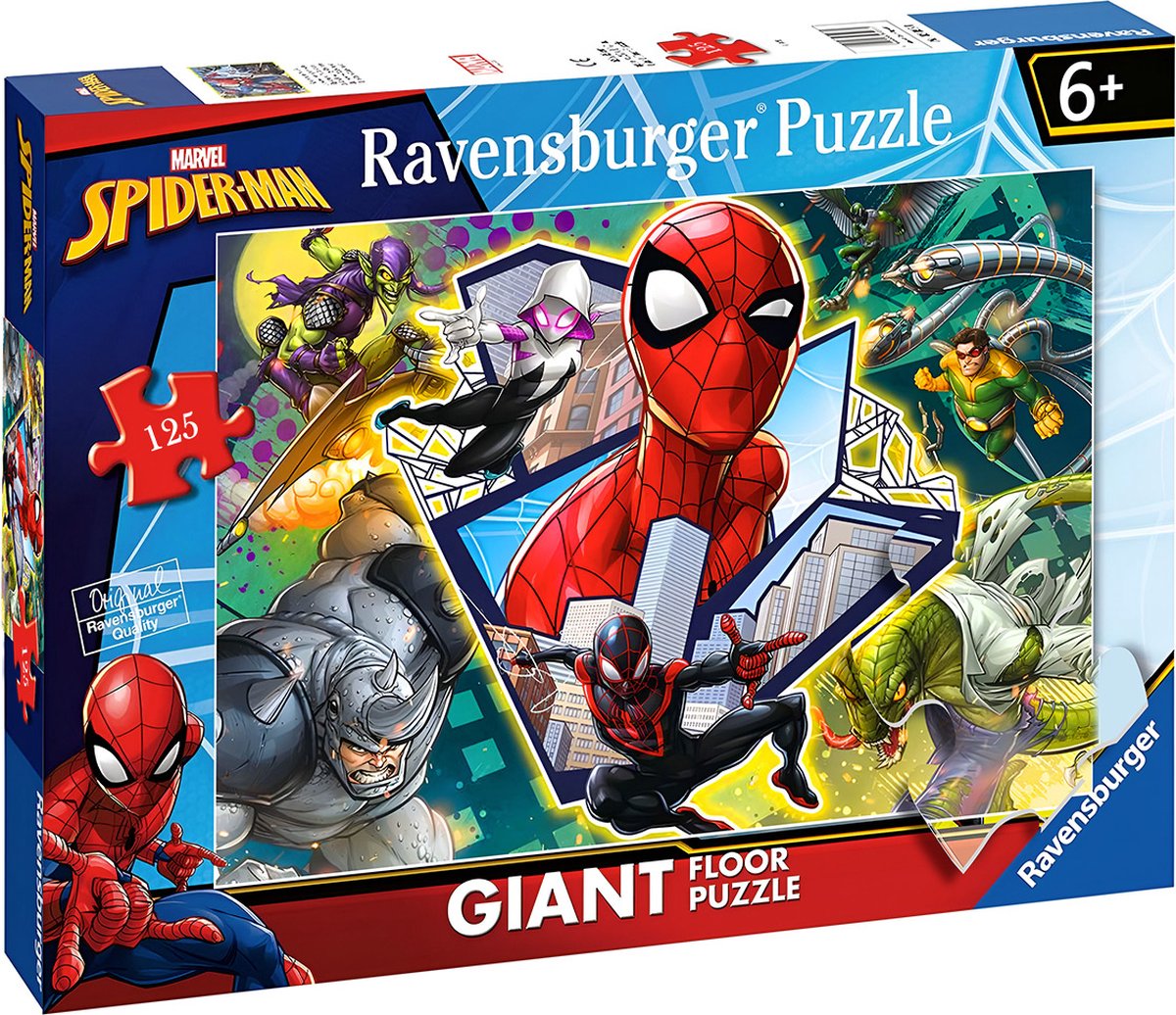 Ravensburger, puzzle gigante da pavimento Spider-Man da 125 pezzi con tema supereroe, multicolore
