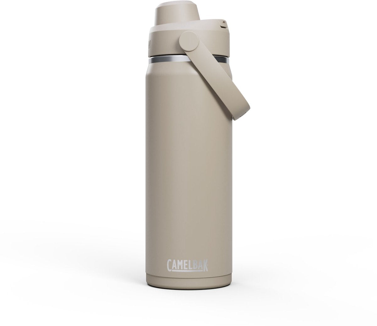 Camelbak thrive chug drinkfles - 600 ml - rvs - met draaidop - isolatie waterfles - beige