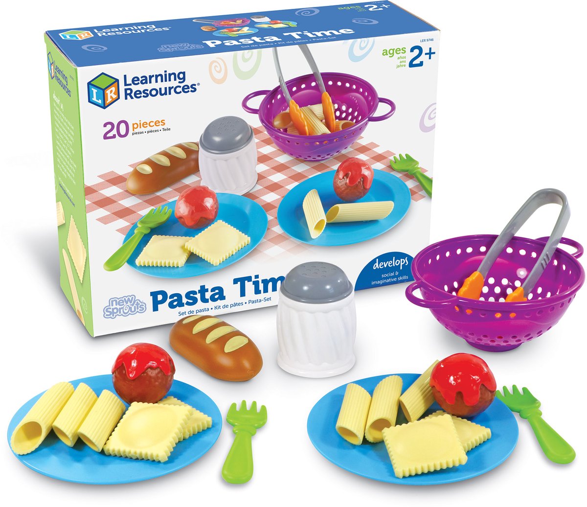 Giocattoli con risorse per l'apprendimento: gioco educativo per la pasta con nuovi germogli. - 3+