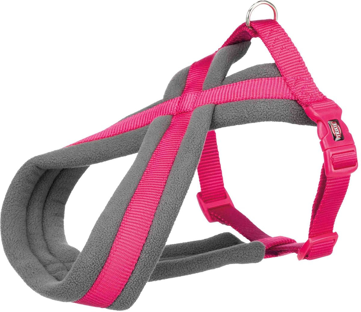 Trixie arnés para perros - ajustable fucsia 60-100x2.5cm - cómodo con relleno polar
