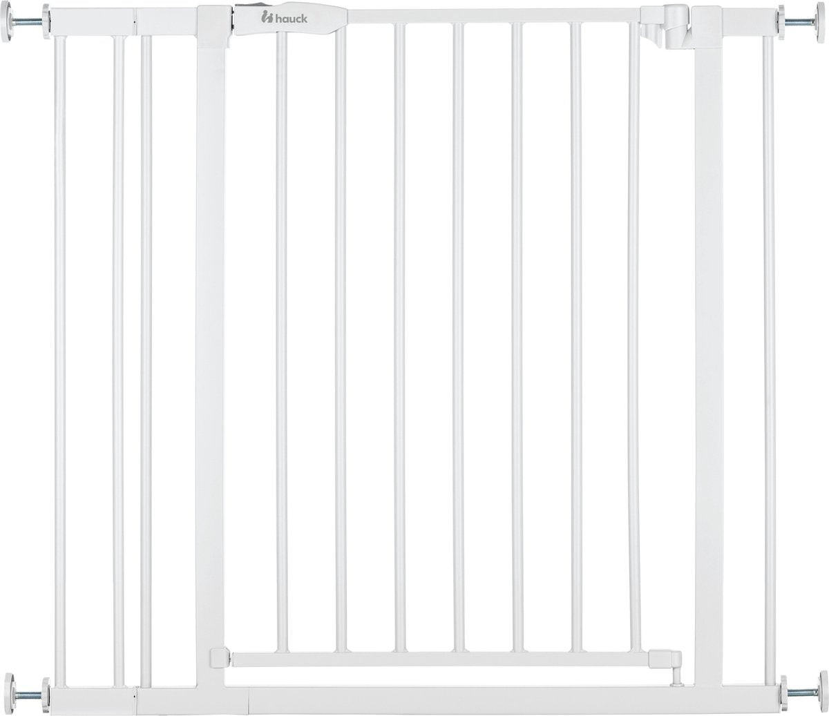 Puerta de escalera Hauck open n stop 2 con extensión de 9 cm - 84 a 89 cm - blanco