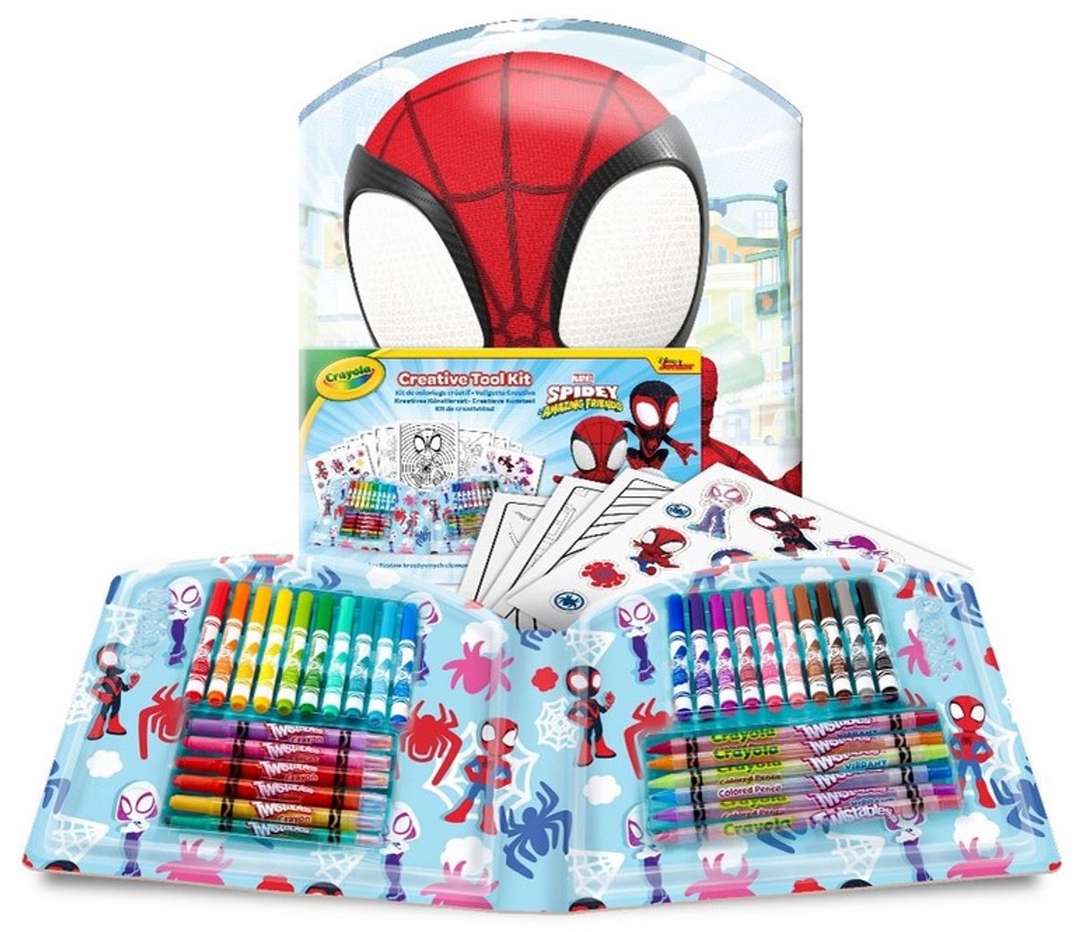 Set da colorare Crayola Spider-Man - Valigia creativa da 40 pezzi per bambini.