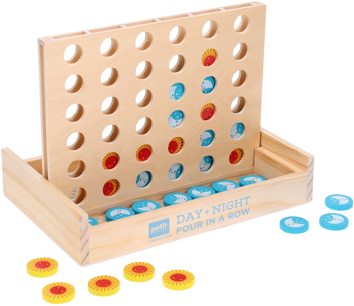 Piccolo gioco in legno collage - giocattolo educativo diurno e notturno.