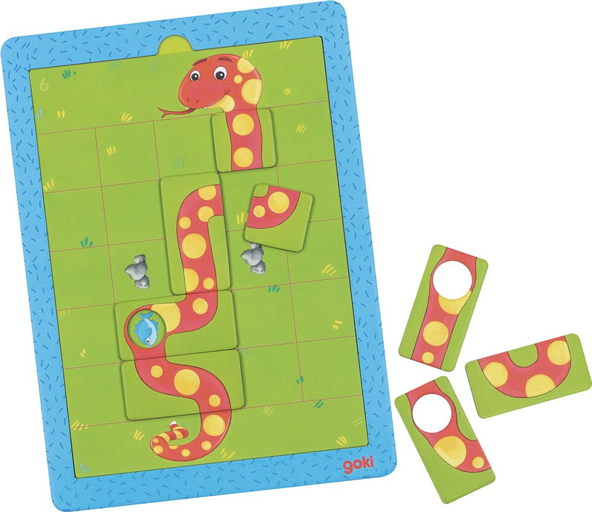 Gioco magnetico Goki - serpenti affamati - 20x27,5 cm - 31 parti - 3 anni
