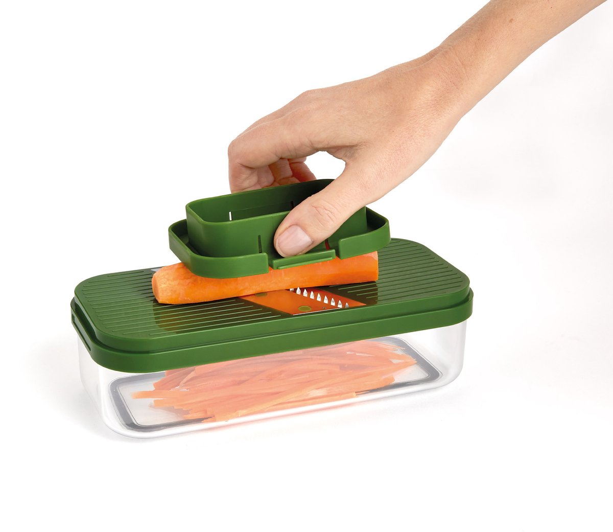 Joseph joseph - multi-prep compact mandoline met opvangbak 6-delig - polypropyleen - multicolor