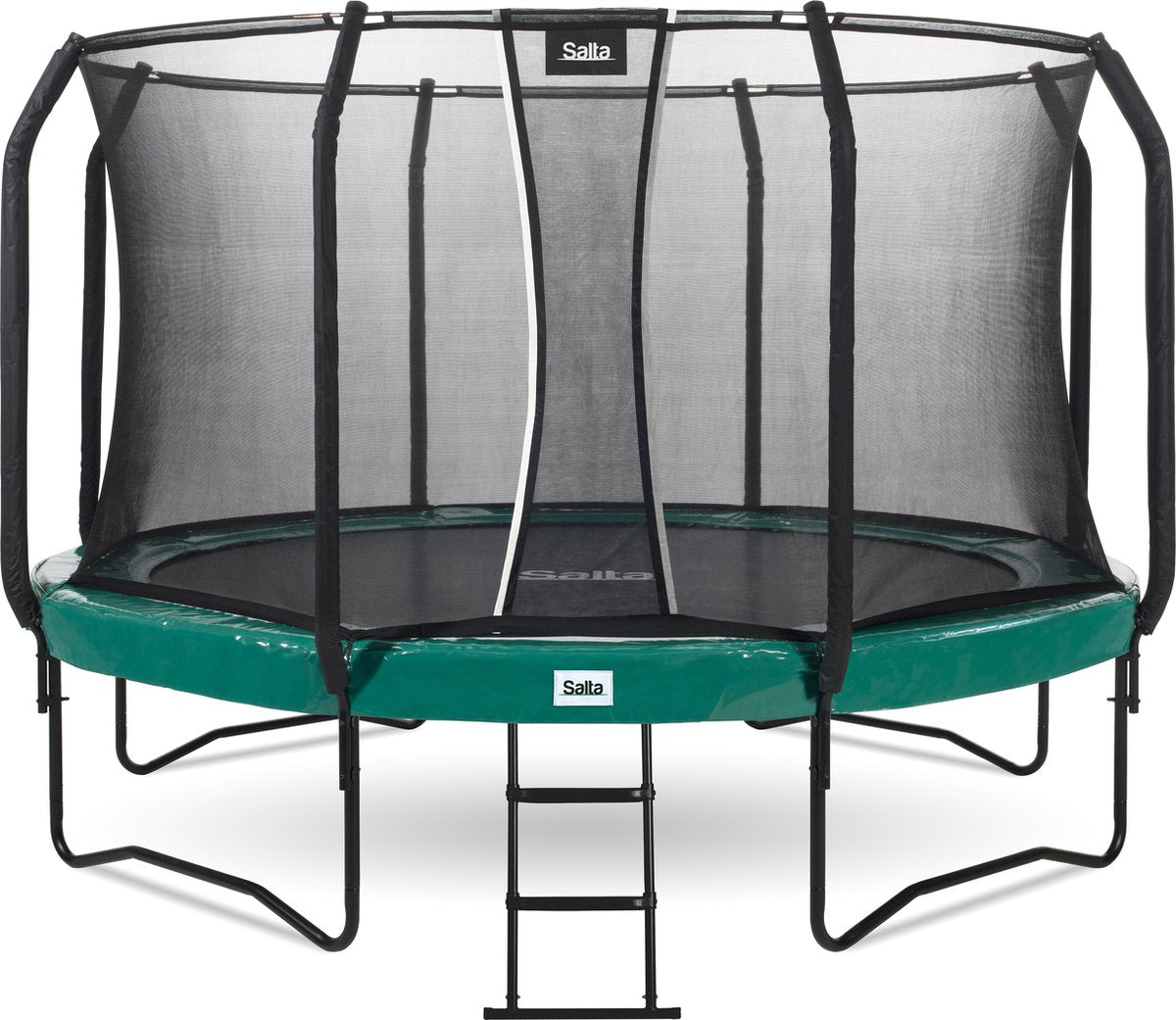 Salta primera clase - trampolín con red de seguridad y escalera - ø 251 cm - verde